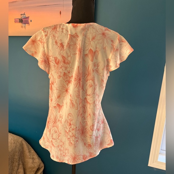 Apt 9 Cowl Neck Ruffle Short Sleeve Blouse Women’s Size L Pink - Picture 6 of 9